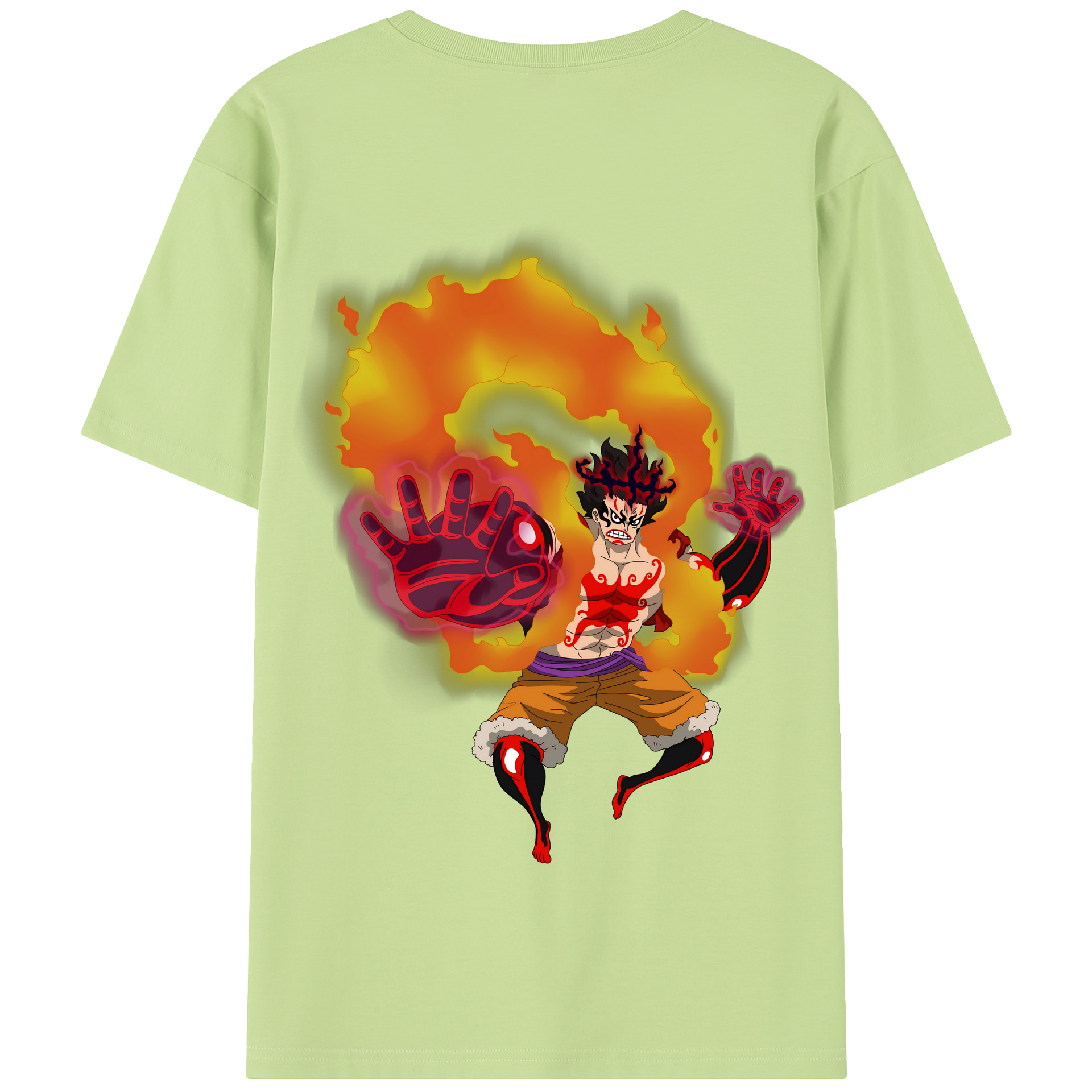 ワンピース モンキー・D・ルフィ ONE PIECE Monkey D. Luffy 綿100％半袖Tシャツ（背面プリント）